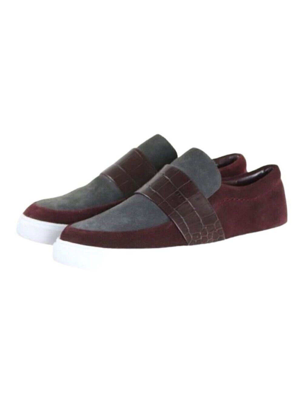 * Clarks Somerset Burgundy and Grey Suede Slip On Sneaker Size 9/40